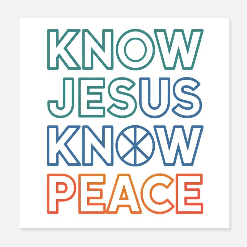 Know Jesus Know Peace Typography Poster 20x20 cm
