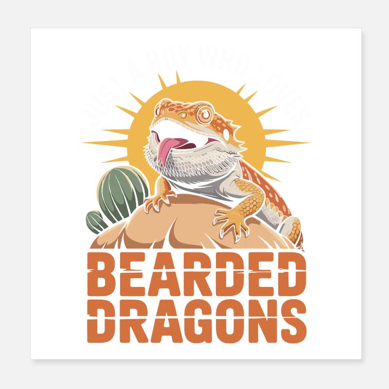 Bearded Dragons Liebhaber Design Poster 20x20 cm