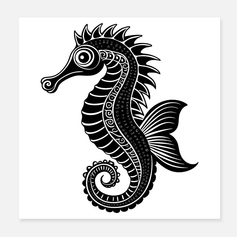Hippocampe Poster 20 x 20 cm