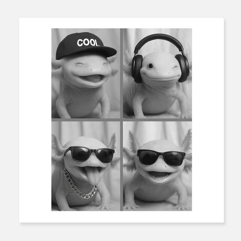Axolotl Poster 8" x 8" (20x20 cm)