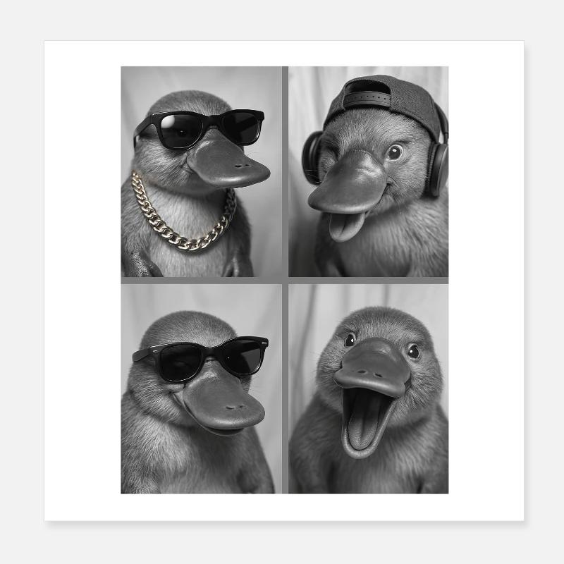 Ornithorynque Poster 20 x 20 cm