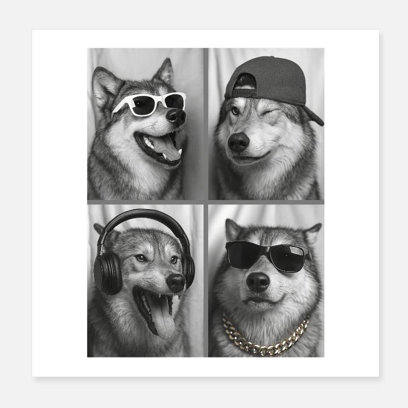 Loup Poster 20 x 20 cm