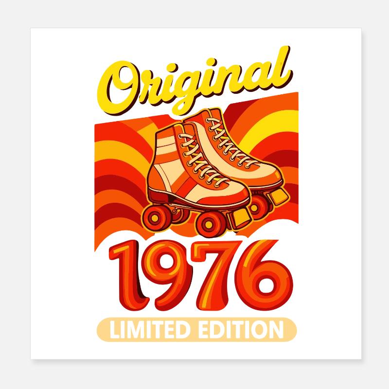 Patins à roulettes rétro rétro édition limitée originale de 1976 Poster 20 x 20 cm