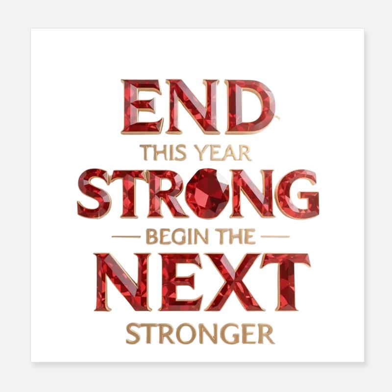 End Strong, Begin Stronger Poster 20 x 20 cm