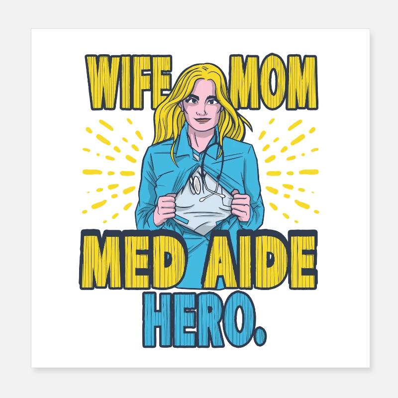 Mère assistante médicale MFA Poster 20 x 20 cm