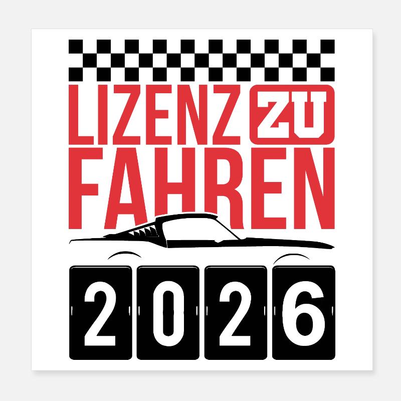 Test de conduire 2026 Test de permis de conduire Poster 20 x 20 cm
