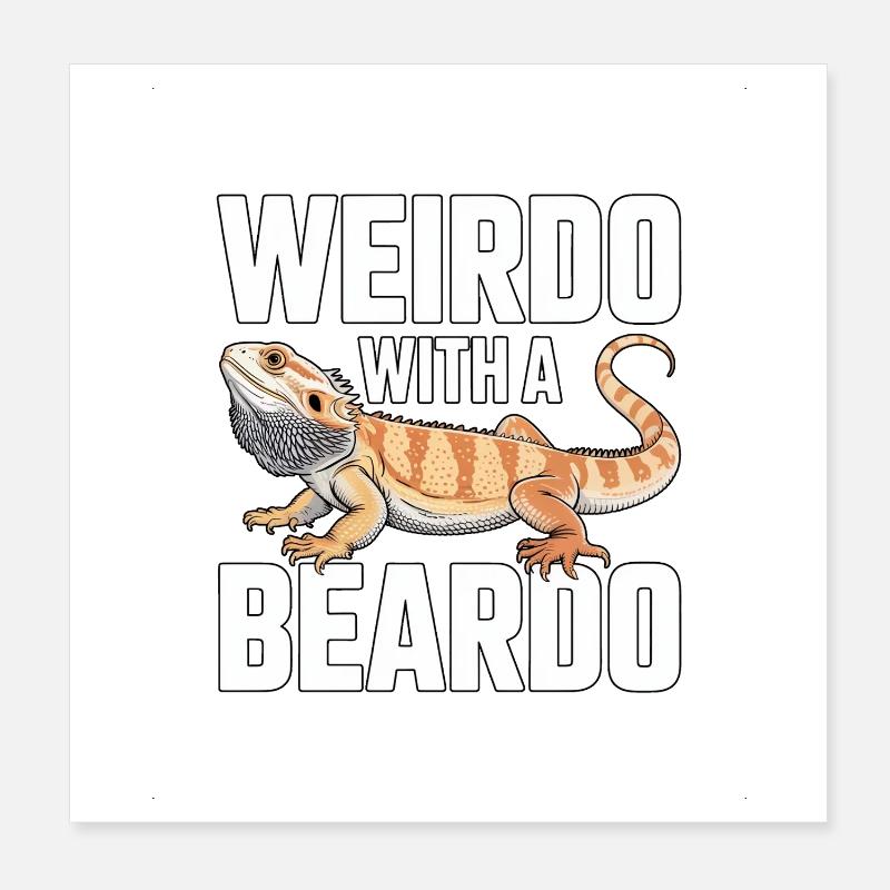 Weirdo mit Bartkind Poster 20x20 cm