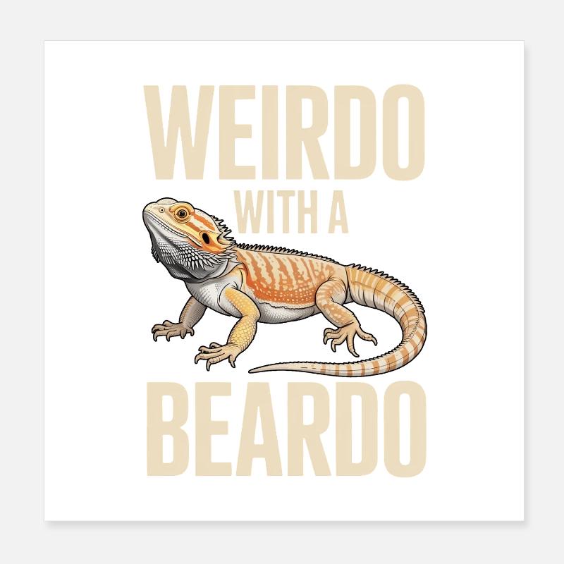 Un type bizarre avec un gecko barbe Poster 20 x 20 cm