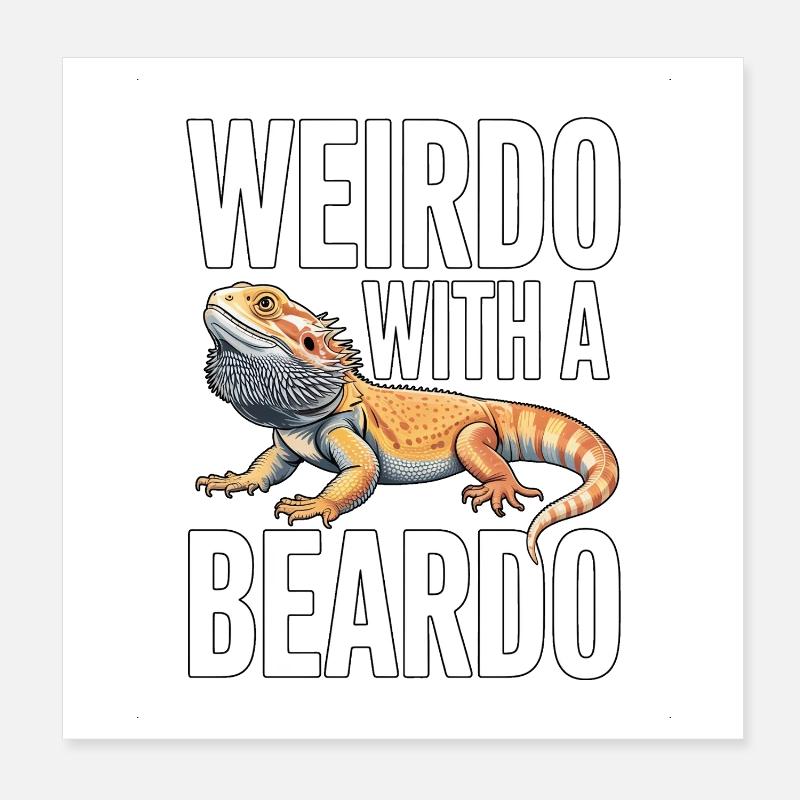 Weirdo mit Bartkind Poster 20x20 cm