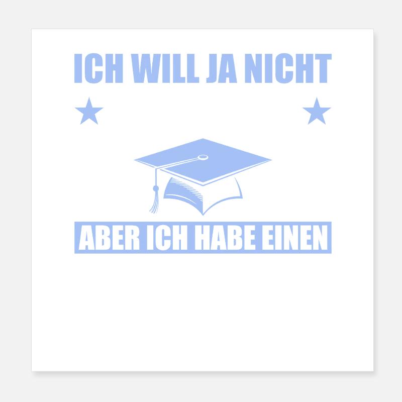Mastertitel Studium Abschluss Masterprüfung Poster 20x20 cm