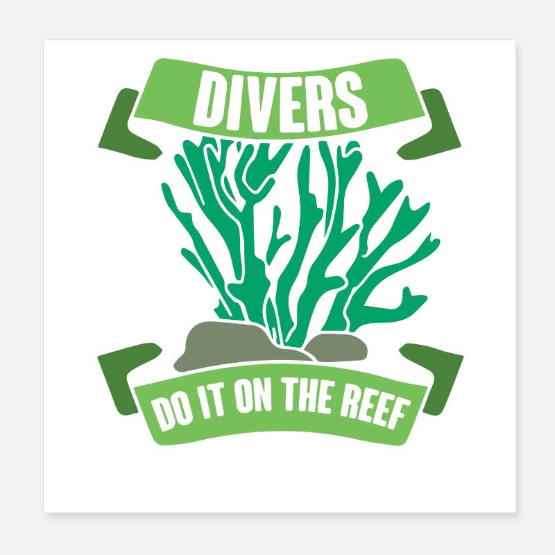 Diving Diver Snorkeling Recreational Diver Poster 8" x 8" (20x20 cm)