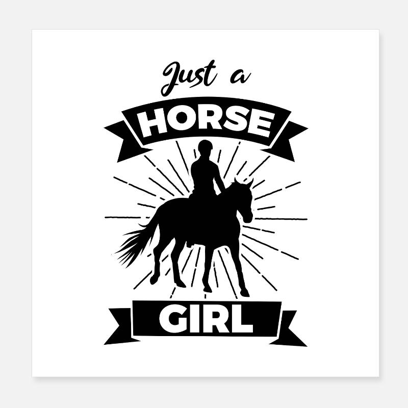 Chevaux Filles Poster 20 x 20 cm