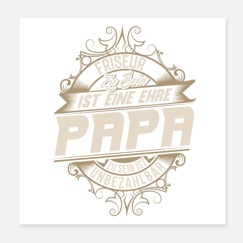 Friseur Papa Poster 20x20 cm