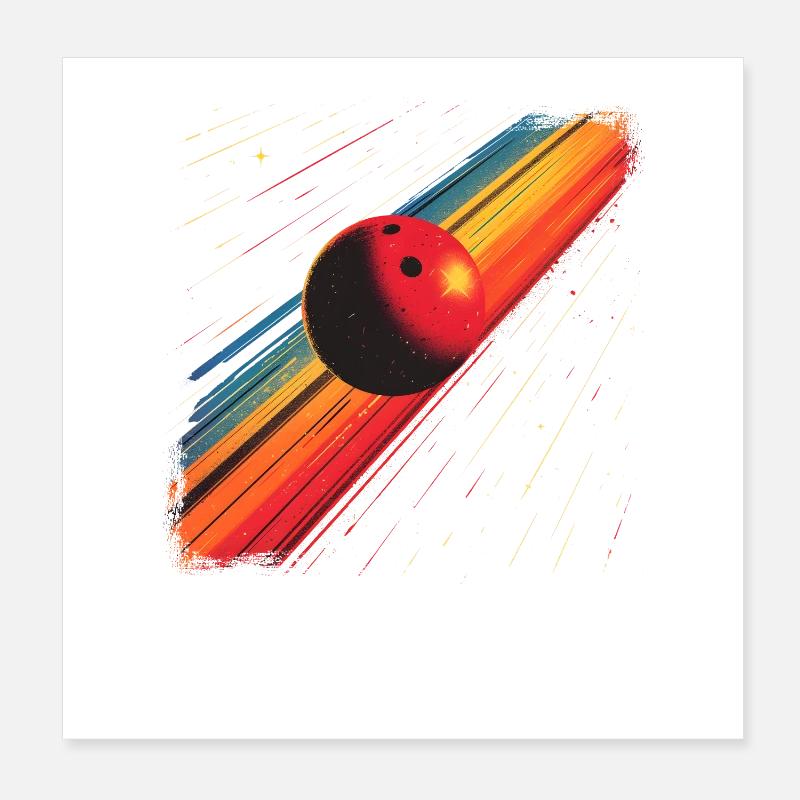 90s Bowling Ball Poster 8" x 8" (20x20 cm)