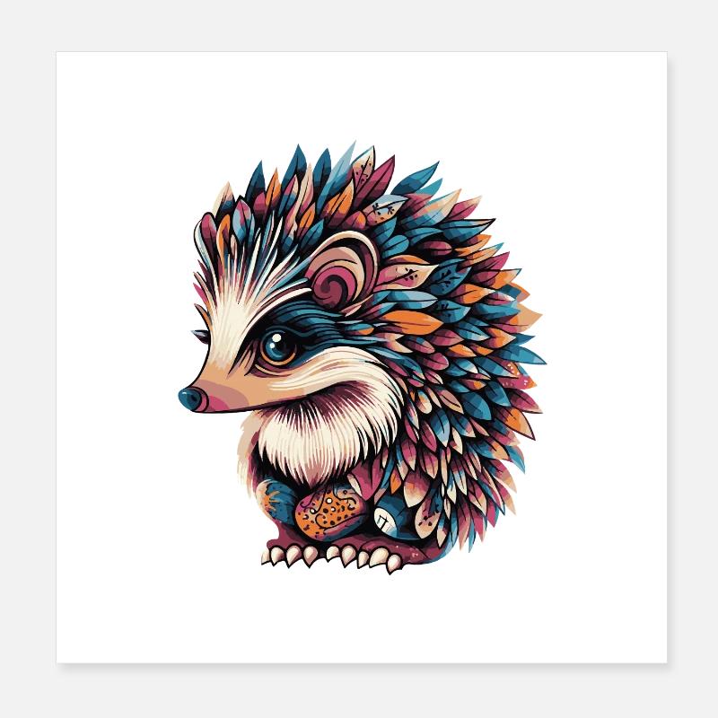 Igel Bunt Poster 20x20 cm