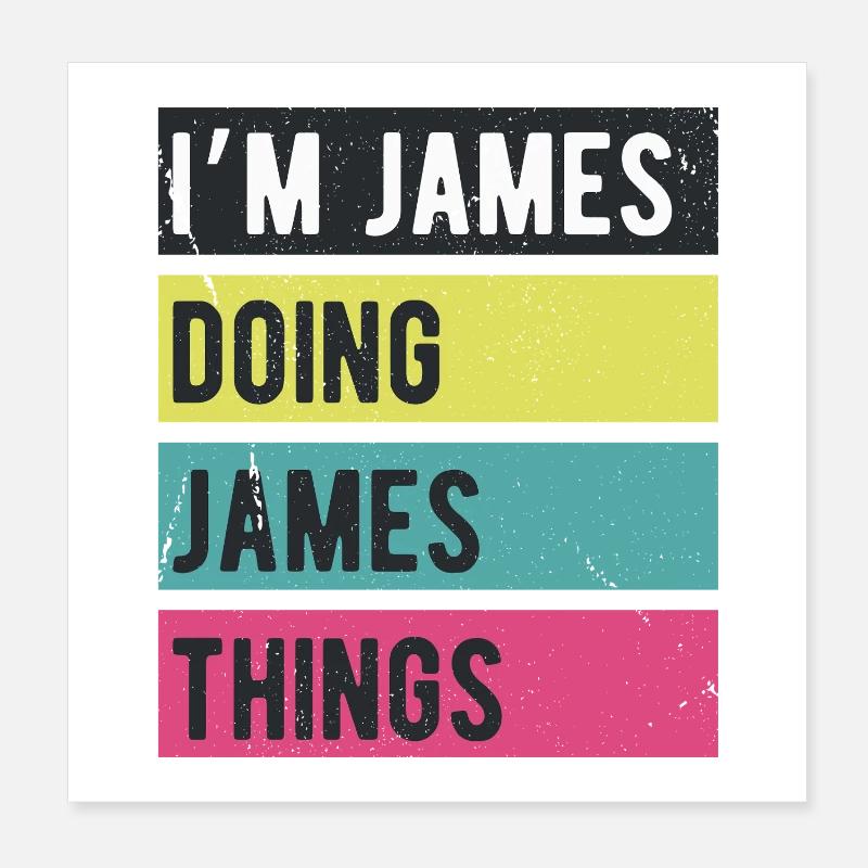 I’m James Doing James Things Retro Colors Poster 8" x 8" (20x20 cm)