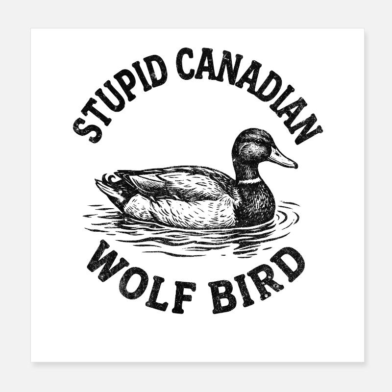 Stupide oiseau loup canadien Poster 20 x 20 cm