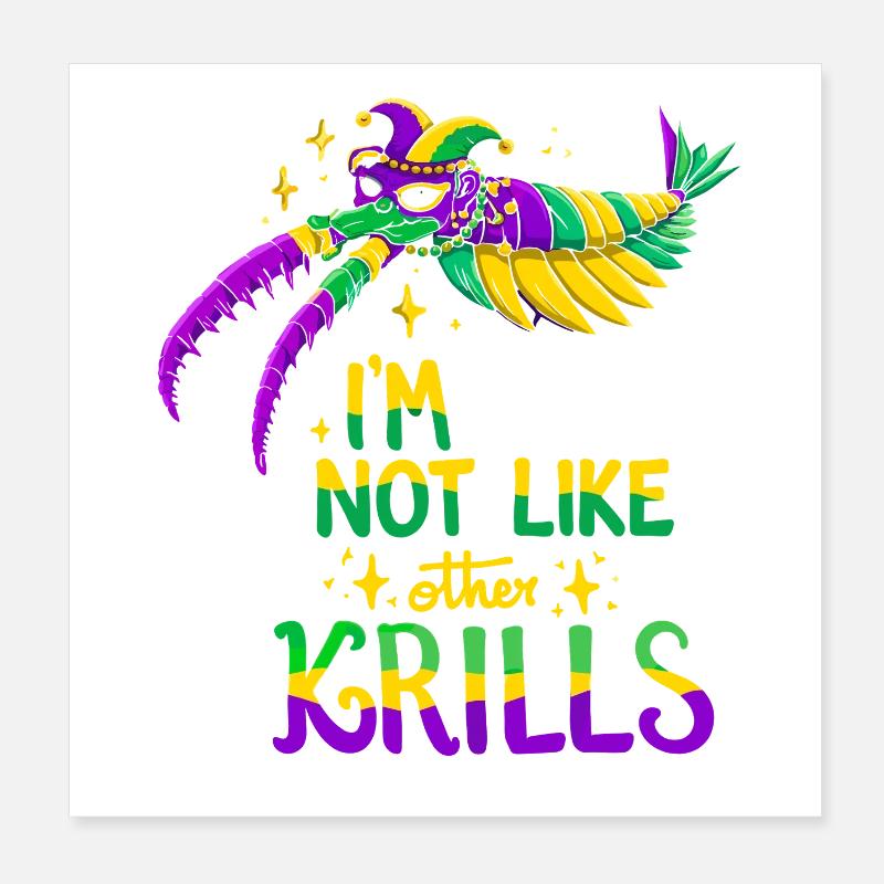 Mardi gras Krabbe Poster 20x20 cm