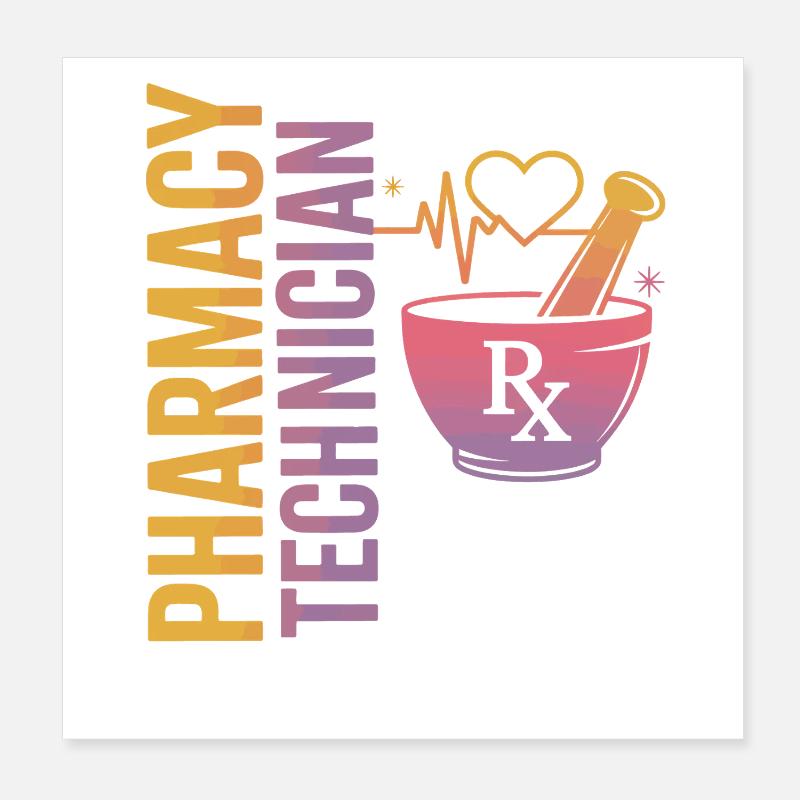 Illustration de technicien en pharmacie Poster 20 x 20 cm