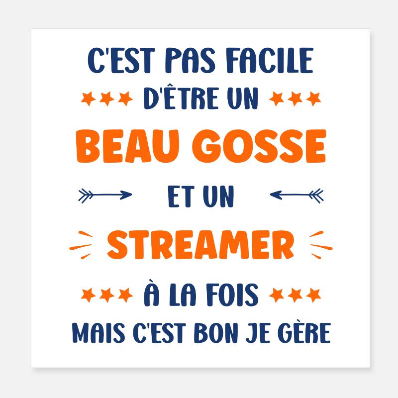 Handsome guy and streamer at the same time Poster 8" x 8" (20x20 cm)