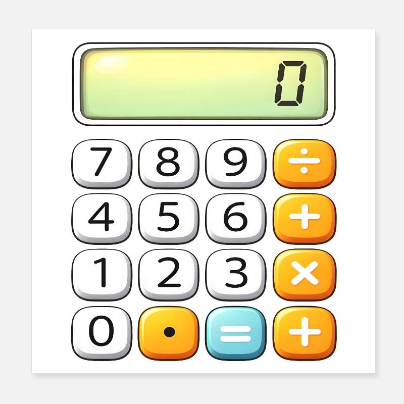 Icône de calculatrice néon Tee Poster 20 x 20 cm