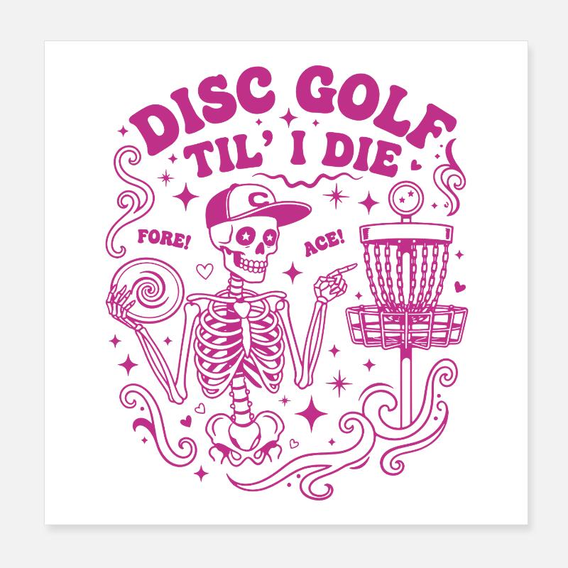 Disc Golf jusqu’à la mort avant As Disc Golf drôle Poster 20 x 20 cm