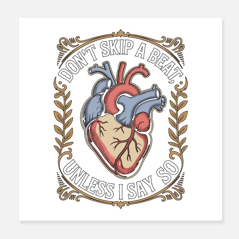 Cardiac Tech Don't Skip A Beat Unless Cath Lab Poster 20x20 cm