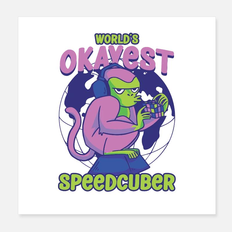 Speedcubing Speed Cube Worlds Speedcuber le plus correct Poster 20 x 20 cm