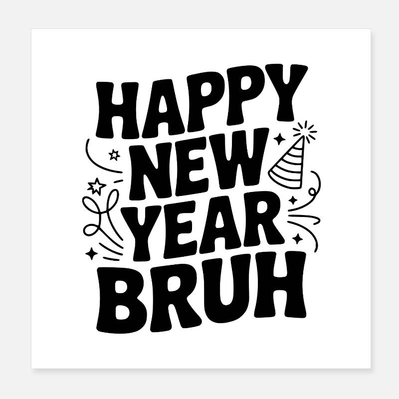 Bonne année mec Poster 20 x 20 cm