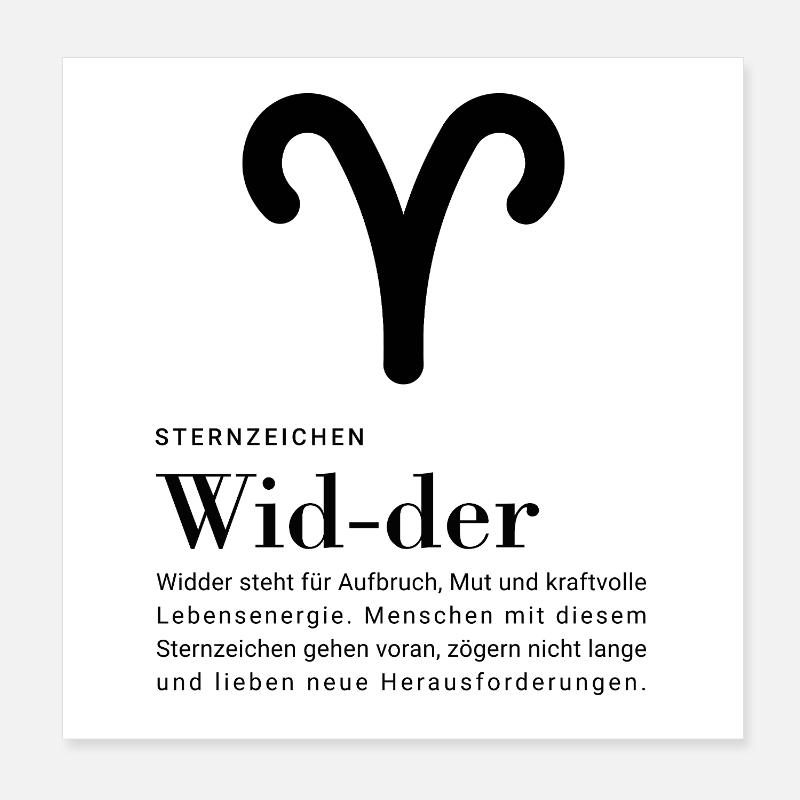 Sternzeichen Widder Poster 20x20 cm