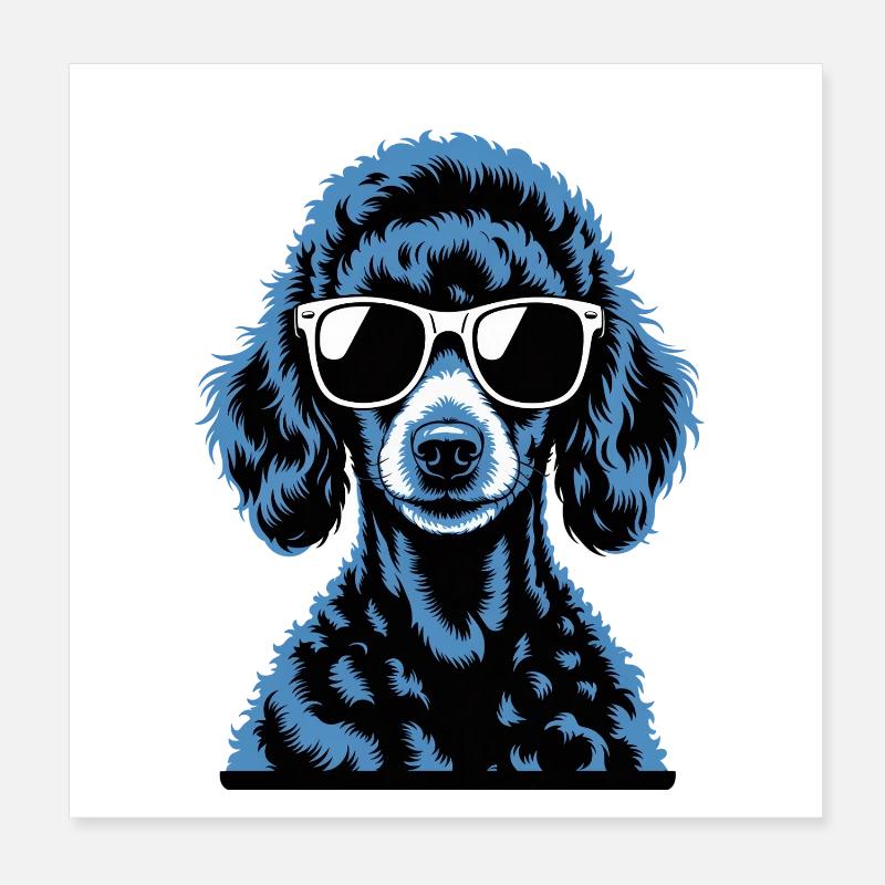 Schwarzer Pudel Poster 20x20 cm