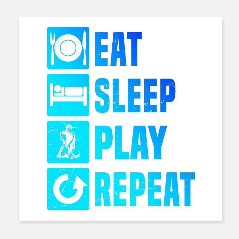 Modernes Floorball Artwork Poster 20x20 cm