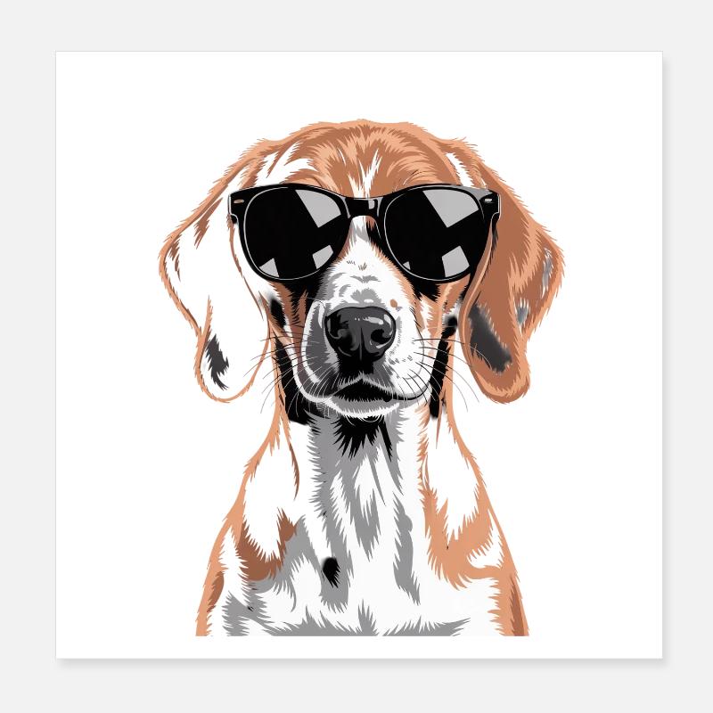 Foxhound anglais Poster 20 x 20 cm
