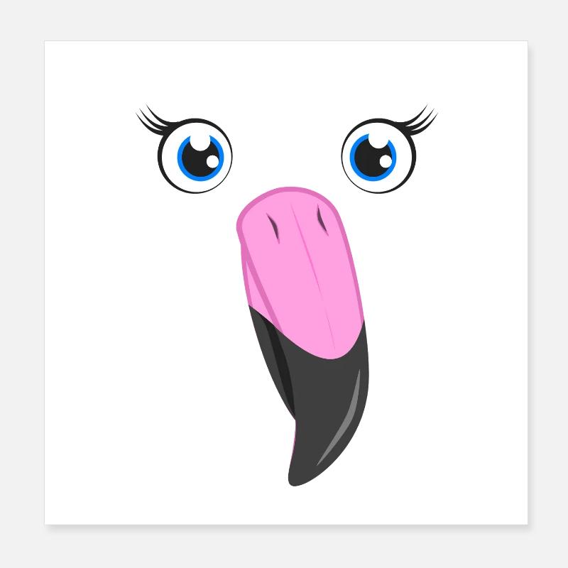 Flamant rose Kawaii Rose DIY Bird Custome Poster 20 x 20 cm