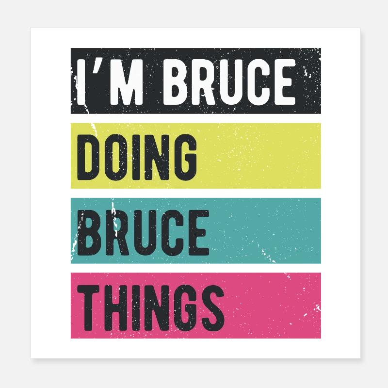 Ich bin Bruce und mache Bruce Things Retro Colors Poster 20x20 cm