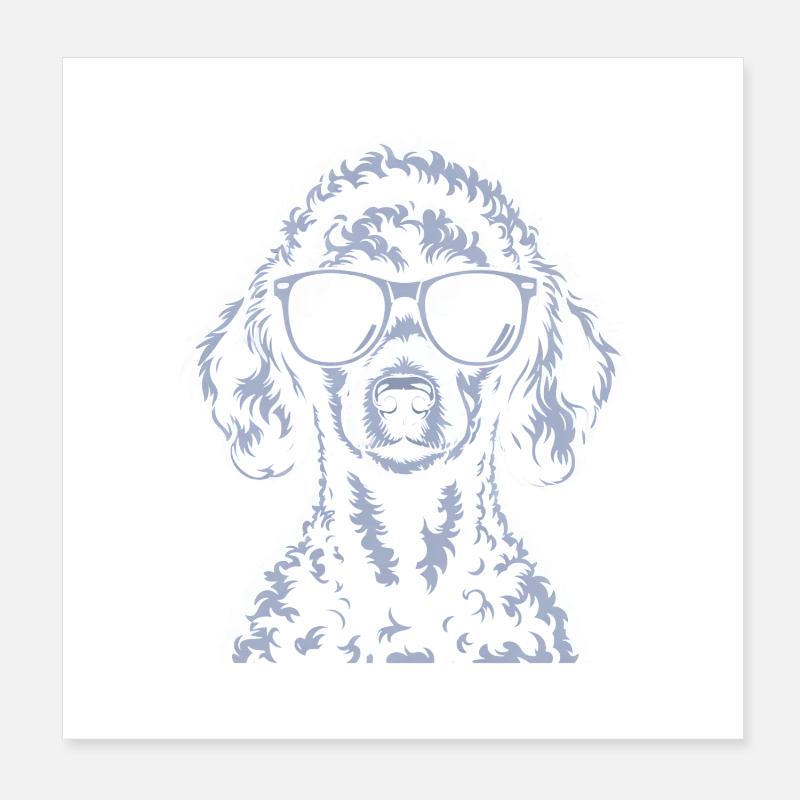 White Poodle Poster 8" x 8" (20x20 cm)
