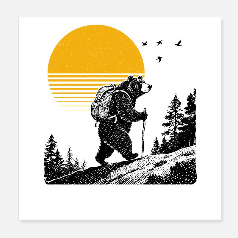 Ours errant Poster 20 x 20 cm