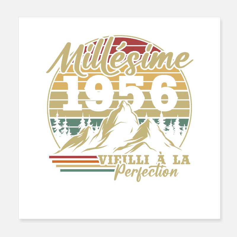 Millésime 1956 Poster 20 x 20 cm