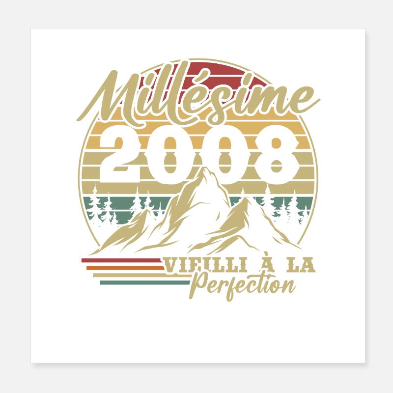 Millésime 2008 Poster 20 x 20 cm