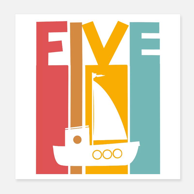 Navire à voile du 5e anniversaire Poster 20 x 20 cm