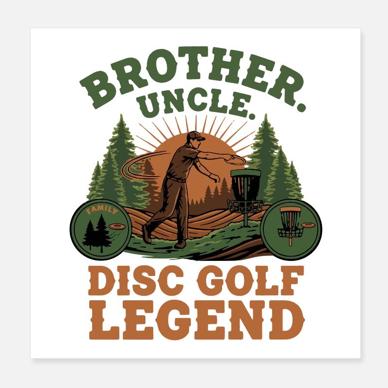 Brother Uncle Disc Golf Legend Scenic Poster 8" x 8" (20x20 cm)