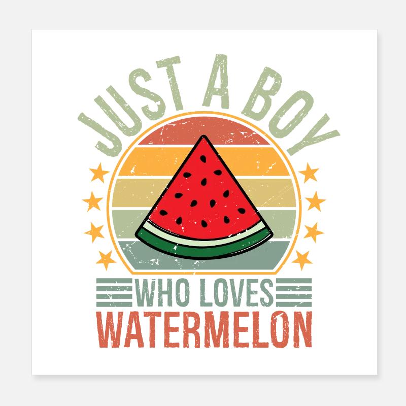 Juste un garçon qui adore la pastèque Poster 20 x 20 cm