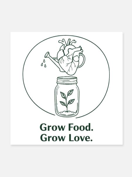 Horticulture biologique, agriculture durable - Poster 20 x 20 cm - blanc - Devant
