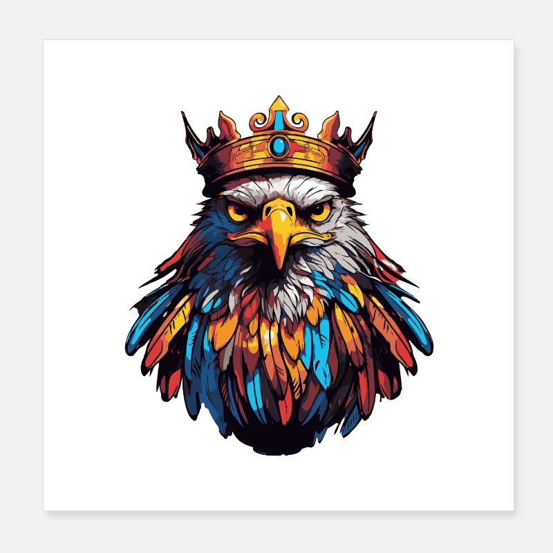 Adler Comic Krone Poster 20x20 cm