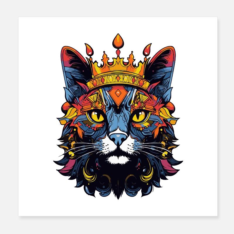 Couronne royale de chat Poster 20 x 20 cm