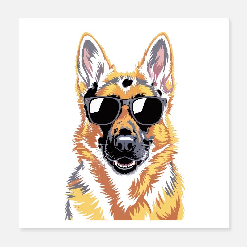 Deutscher Schäferhund Poster 20x20 cm