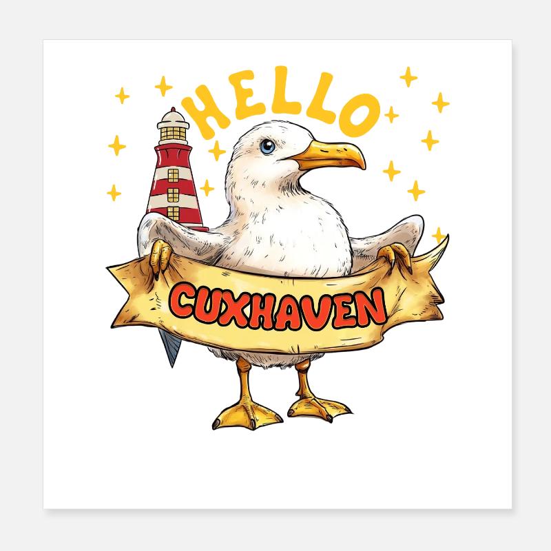 Cuxhaven MOIN CUXHAVEN North Sea Funny Poster 8" x 8" (20x20 cm)