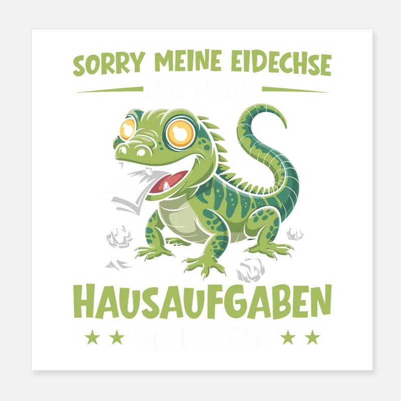 Lizard Ate My Homework Student Poster 8" x 8" (20x20 cm)
