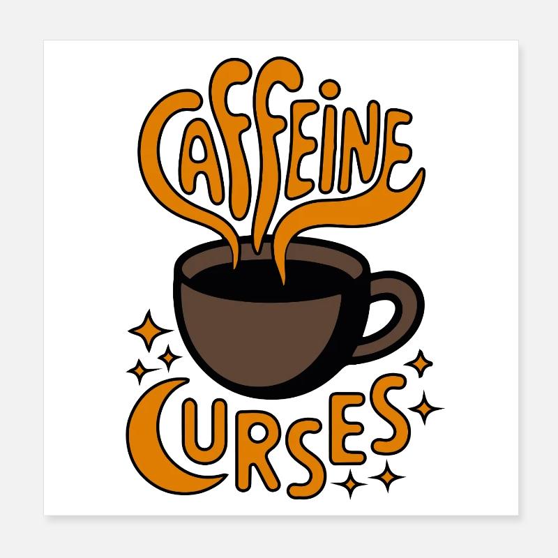 Caffeine Curves Kaffee-Logo Poster 20x20 cm