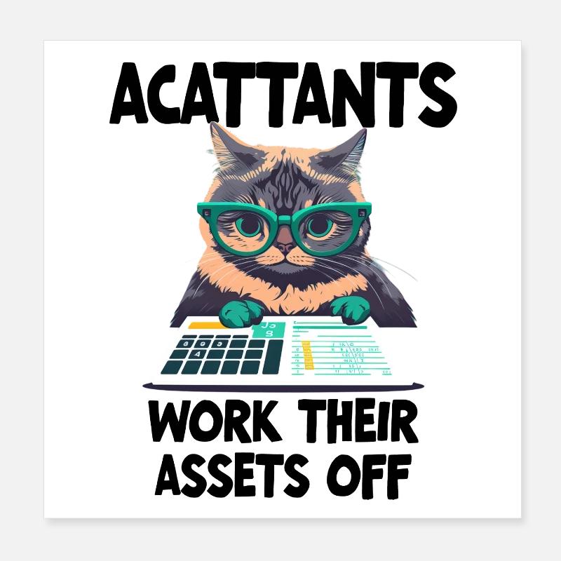 Des comptables drôles travaillent avec leurs actifs Poster 20 x 20 cm